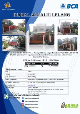 DILELANG RUMAH WILAYAH JAKARTA TIMUR !!