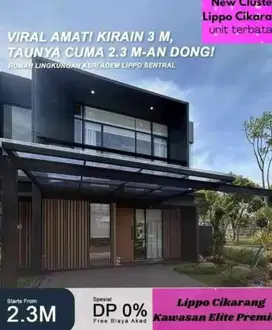 Rumah konsep moden syle dengan 5 kamar exlusive di lippo cikarang
