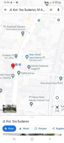 Tanah Bekas bengkel berikut gudang daerah jl gelas ayahanda disewakan