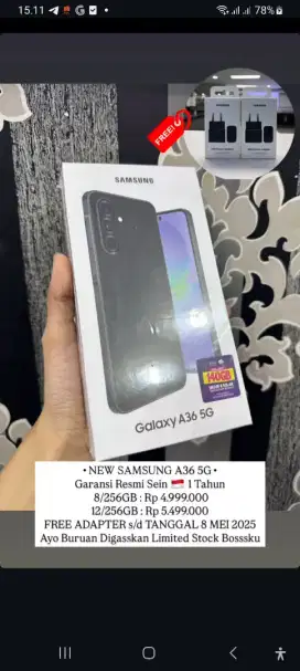 SAMSUNG A36 5G 8/256gb 12/256gb