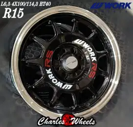 Velg baru promo r15 work rs 4x100 jazz brio raize baleno dll