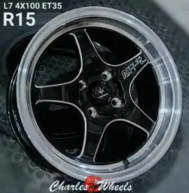 Jual velg murah rx7 r15 4x100 brio jazz yaris vios city dll
