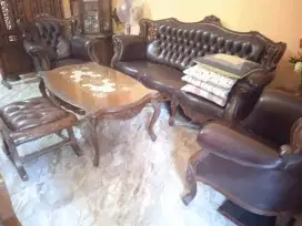 Kursi meja tamu set kayu jati tua