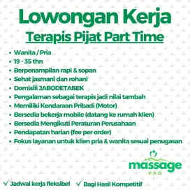 Lowongan Terapis Pijat Part Time