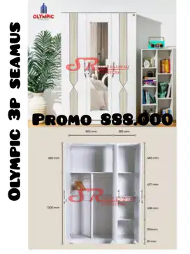 Berbagai macam lemari partikel 3pintu Olympic (sa)