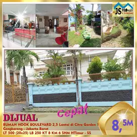 DIJUAL RUMAH HOOK BOULEVARD 2,5 Lantai di Citra Garden 1 Cengkareng -