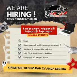 LOWONGAN KERJA ! DICARI SECEPATNYA Kameramen Vid/fot grafi  lapangan