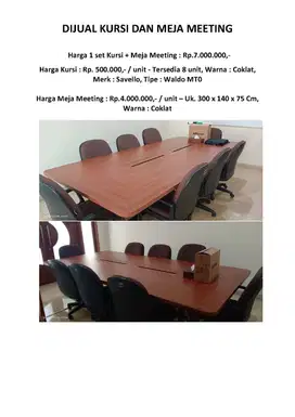 DIJUAL KURSI DAN MEJA MEETING