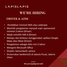 Lowongan Driver & Admin