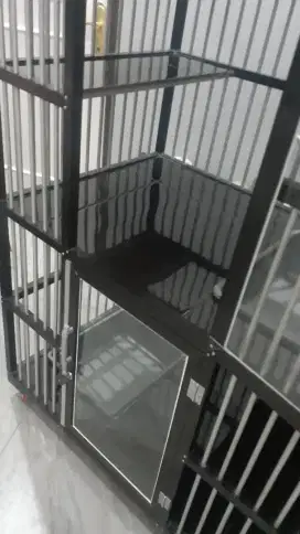 Kandang kucing aluminium 2 pintu tingkat