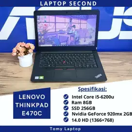 LENOVO THINKPAD E470C CORE I5-6200u NVIDIA 920mx 2GB RAM 8GB SSD 256GB