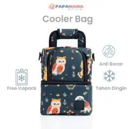 Tas Cooler Bag PAPAMAMA Night Owl Series free ice pack 4 pcs
