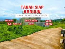 Tanah Siap Bangun 5 Menit Jalan Kolonel Masturi Legalitas SHM