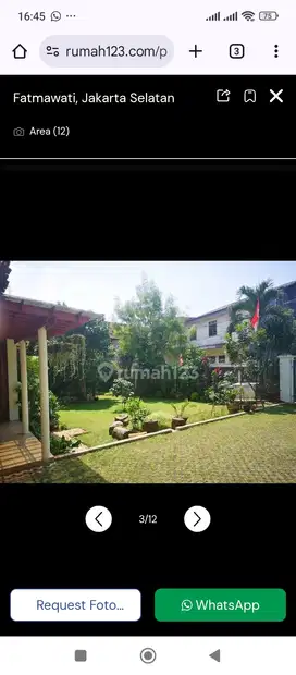 Rumah Mediterania , Cialnadk , seberang Citos ,Lt560 m /Lb270 m,11,8 M