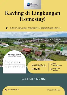 Tanah Kavling di Lingkungan Homestay, Kavling Jl. Damai