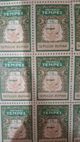 Materai Rp 10 rupiah baru gress super kuno