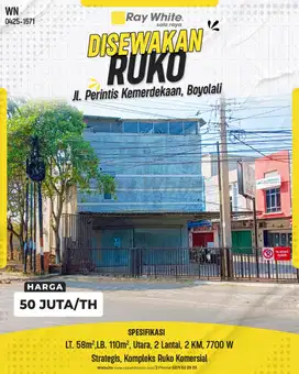 Disewakan Ruko 2 Lantai Siap Pakai Cocok Untuk Kantor Lokasi Boyolali