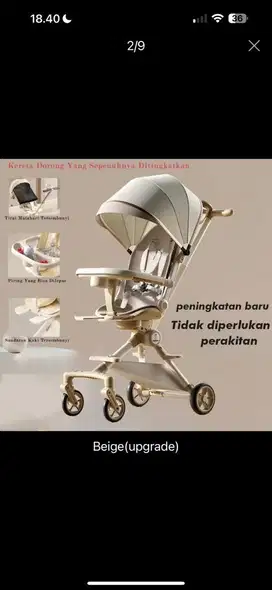 Stroller bayi tidak perlu diinstal kursi 2 arah