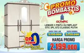 Cash / Kredit Lemari 3 Pintu, Spesial Promo Bisa Tanpa DP+Bunga Ringan