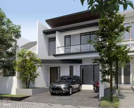 Brand New! Rumah baru kontemporer Manyar Jaya 2 lantai Surabaya Timur
