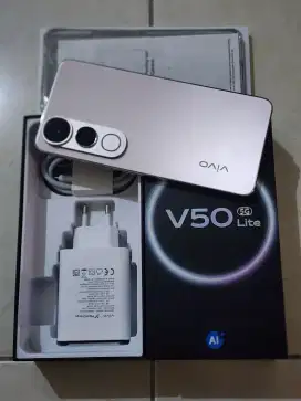 Vivo V50 Lite 5G 8/256Gb, warna Gold, Aktif1/5/2025, 99,9% Mulus
