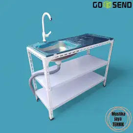 WASTAFEL KITCHEN SINK CUCI PIRING RAK AMBALAN KOKOH FUNGSI 96CM