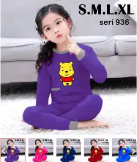 Babydoll Setelan Baju Tidur Anak Perempuan Celana Panjang Lengan Panja