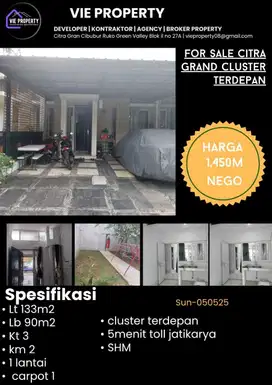 Jual Cepat Rumah Cantik Cluster Terdepan CitraGran Cibubur.