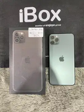 IPhone 11 ProMax 256GB iBox Midnight Green mulus Fullset Bh 100%