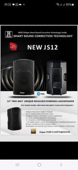 Speaker huper js12a 15in new series garansi resmi
