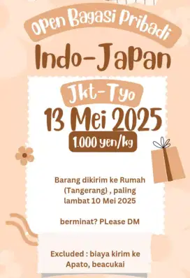 Open bagasi makanan, skincare, bumbu dapur, dll indo - jepang - indo