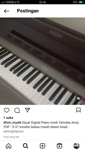 Dijual Digital Piano Merk Yamaha Arius YDP - 31 bekas baik dan normal