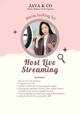Dicari host live streaming