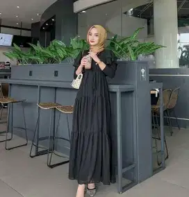Preloved dress hitam panjang
