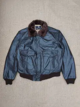 Golden Fleece USA Jaket Kulit Bomber Pilot Vintage Leather Jacket