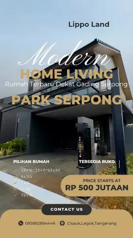RUMAH & RUKO BARU DEKAT GADING SERPONG START HARGA 500 JUTAAN BY LIPPO