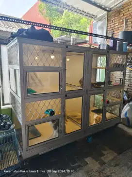 Kandang Kucing Aluminium + Keramik Premium Bekas