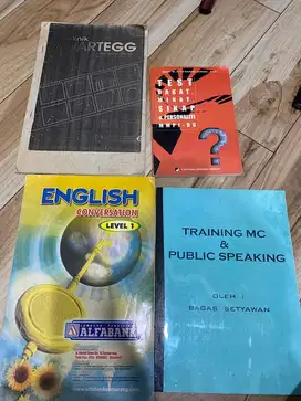Buku english,test bakat,public speaking dan teknik wartegg