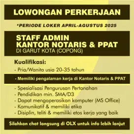 Staf Kantor Notaris dan PPAT di Garut Kota