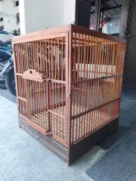 Sangkar ayam hias, kotak , jati bambu