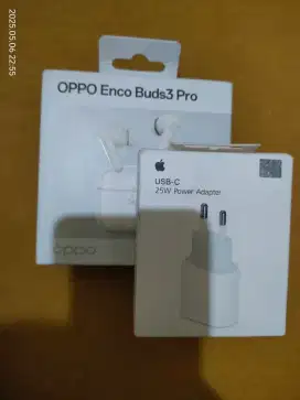 DiJual Kepala Adapter iPhone 25W (ORI) & Heandset Oppo Enco Buds3 Pro