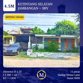 Rumah Hitung Tanah Ketintang Selatan Jambangan Surabaya