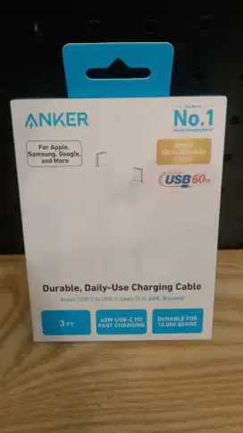Kabel Charger Anker 322 USB-C to USB-C (3ft Braided) - ANKER A81F5H21