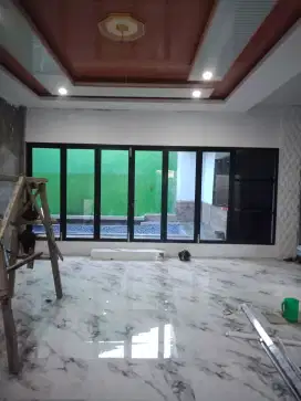Pintu lipat kaca sekat partisi kaca