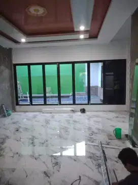 Pintu lipat kaca sekat partisi kaca