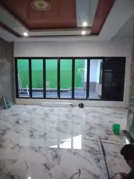 Pintu lipat kaca sekat partisi kaca