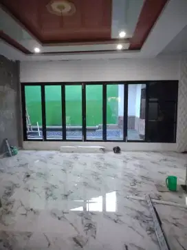 Pintu lipat kaca sekat partisi kaca