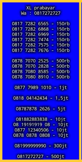 NOMOR CANTIK XL PRABAYAR