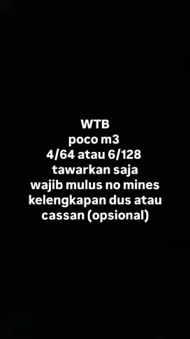 WTB POCO M3 RAM 4/64 ATAU 6/128