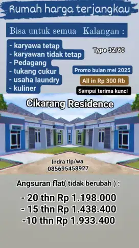 Jual rumah subsidi tanpa Dp dan harga terjangkau